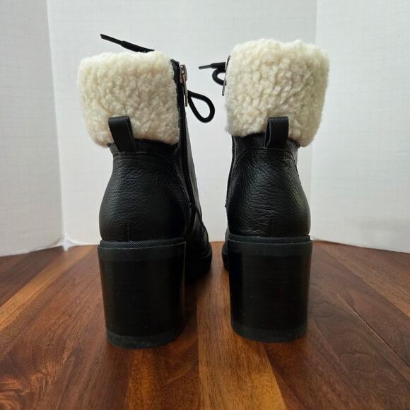 Marc Fisher Lakynn Lace Up Lug Sole Heeled Combat Booties Size 7.5 - Picture 4 of 11